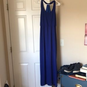 Blue maxi twist back dress size L
